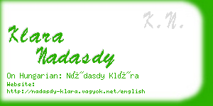 klara nadasdy business card